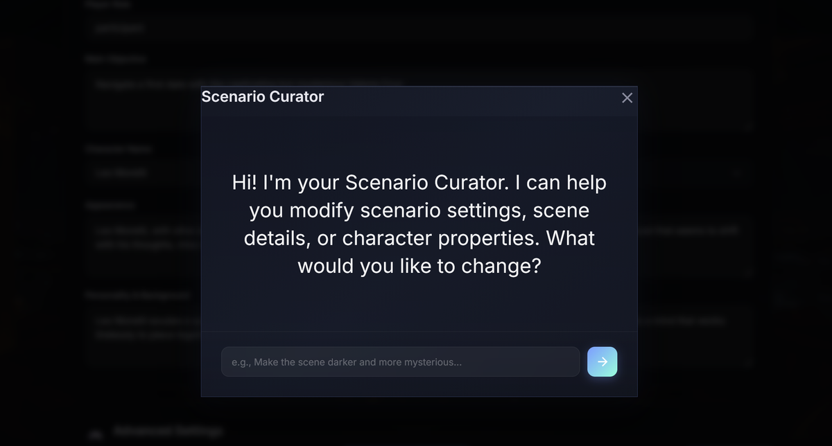 Editing Scenarios and Characters